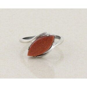 Sterling Silver Goldstone Ring Size 7